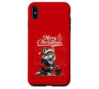 Merry Christmas Wolf Santa Hat Animal Cute Xmas Holiday Carcasa para iPhone XS MAX