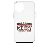 Merry Christmas Y'all Buffalo Plaid Leopard Trees Carcasa para iPhone 12/12 Pro