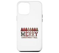 Merry Christmas Y'all Buffalo Plaid Leopard Trees Carcasa para iPhone 12 Pro MAX