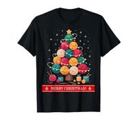 Merry Christmas Yarn Ball Tree Crochet Knitting Lovers Camiseta