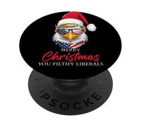 Merry Christmas You Filthy Liberals: Eagle Trump Santa Funny PopSockets PopGrip Adhesivo
