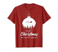 Merry Christmas You Filthy Liberals - Santa Funny Red Camiseta