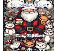 Merry Christmas Zentangle Coloring Book for teen or Adults for fun: Relaxing Large Print Holiday Designs with Santa, Cute Animals, and Festive Zentangle Patterns for Stress Relief and Creative Fun
