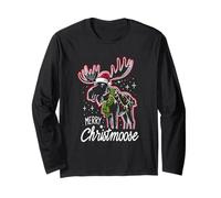Merry Christmoose Christmas Moose Tree Lights Pajamas Manga Larga