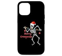 Merry Creepmas Esqueleto Luces de Navidad Dancing Creep Mas Carcasa para iPhone 12/12 Pro