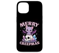 Merry Creepmas Gato Pastel Gótico Navidad Calavera Carcasa para iPhone 13