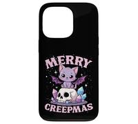 Merry Creepmas Gato Pastel Gótico Navidad Calavera Carcasa para iPhone 13 Pro