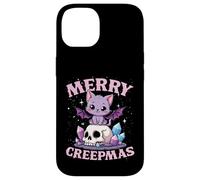 Merry Creepmas Gato Pastel Gótico Navidad Calavera Carcasa para iPhone 14
