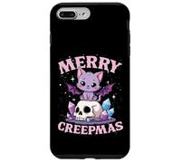 Merry Creepmas Gato Pastel Gótico Navidad Calavera Carcasa para iPhone 7 Plus/8 Plus