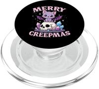 Merry Creepmas Gato Pastel Gótico Navidad Calavera PopSockets PopGrip para MagSafe
