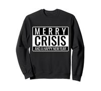 Merry Crisis - Diseño de tipografía navideña de Humor Oscuro Sudadera