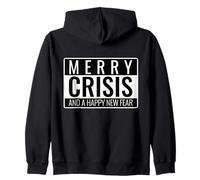 Merry Crisis - Diseño de tipografía navideña de Humor Oscuro Sudadera con Capucha