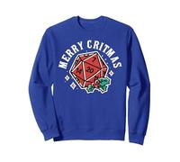 Merry Critmas Funny RPG Gaming Navidad Sudadera, Unisex para Adultos, Azul Real, S