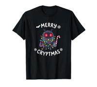 Merry Cryptmas Cute Mothman Tangled Lights Cryptid Camiseta