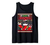 Merry Dogmas Labrador Retriever Perro Feo Navidad Navidad Camiseta sin Mangas