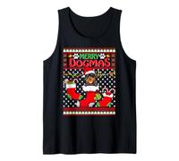 Merry Dogmas Rottweiler Dog Funny Ugly Christmas Xmas Camiseta sin Mangas
