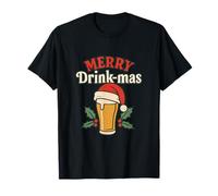 Merry Drink-mas Festive Beer & Wine Bar, diseño humorístico Camiseta