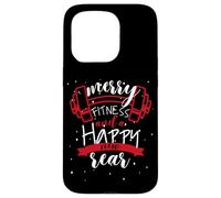 Merry Fitness Happy New Rear Funny Gym Workout Christmas Carcasa para iPhone 15 Pro
