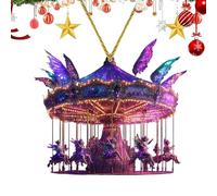 Merry-Go-Round Christmas Decoration, Festive Merry-Go-Round Lights, Merry-Go-Round Ornament, Acrylic Carrusel Decoration, Wooden Horse Carrusel Decoration, Carrusel Ornament For Family & Friends