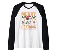 Merry Goatmas - Suéter Feo a Juego de Granjero de Cabras de Navidad Camiseta Manga Raglan