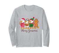 Merry Goosemas Cute Festive Goose Christmas Manga Larga