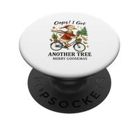 Merry Goosemas Oops I Got Another Tree Christmas Goose PopSockets PopGrip Adhesivo