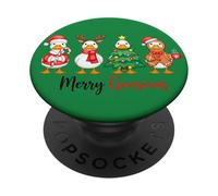 Merry Goosmas - Just a Jolly Goose - Ganso de Navidad PopSockets PopGrip Adhesivo