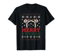 Merry Kickmas Ugly Christmas Sweater Karate Martial Arts Fun Camiseta