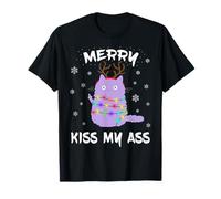 Merry Kiss My Ass Christmas - Jersey navideño con diseño de Gato Camiseta
