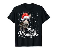 Merry KissMyAss Donkey Sarcastic Xmas Funny Pajama Christmas Camiseta