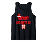 Merry KissMyAss Funny Santa Christmas Dirty Joke Camiseta sin Mangas