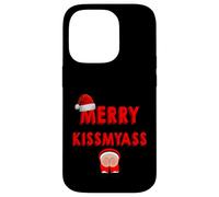 Merry KissMyAss Funny Santa Christmas Dirty Joke Carcasa para iPhone 14 Pro