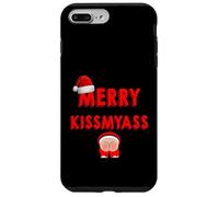 Merry KissMyAss Funny Santa Christmas Dirty Joke Carcasa para iPhone 7 Plus/8 Plus