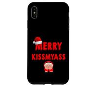 Merry KissMyAss Funny Santa Christmas Dirty Joke Carcasa para iPhone XS MAX