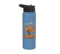 Merry Mabon Rueda Del Año Pagano Equinoccio Otoño Otoño Stainless Steel Insulated Water Bottle