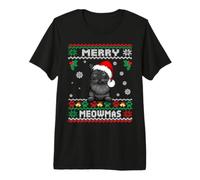 Merry Meowmas Tonkinese Cat Ugly Christmas Cats Lovers Xmas Camiseta Premium