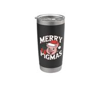 Merry Pigmas Funny Christmas Pig Juego de palabras Vaso térmico de acero inoxidable de doble pared