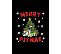 Merry Pitmas Pitbull Puppy Kitten Fairy Cute Notebook: 100 pages 6 x 9 Wide Ruled Lined Pages Journal Diary For Students, Teens, and Kids For School, College, University