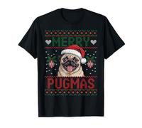 Merry Pugmas Dog Pug Xmas suéter Feo de Navidad Camiseta