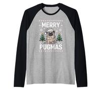 Merry Pugmas Dog Pug Xmas suéter Feo de Navidad Camiseta Manga Raglan