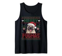 Merry Pugmas Dog Pug Xmas suéter Feo de Navidad Camiseta sin Mangas