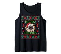 Merry Pugmas Dog Pug Xmas suéter Feo de Navidad Camiseta sin Mangas