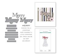 Merry Sentiments - Juego de sellos y troqueles transparentes de la colección All About Christmas de Lisa Horton