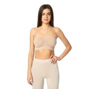 Merry Style Bandeau Top Deportivo Bra Sin Tirantes Ropa Verano Mujer 06 161 (Beige, M-L)