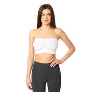 Merry Style Bandeau Top Deportivo Bra Sin Tirantes Ropa Verano Mujer 06 161 (Blanco, S-M)