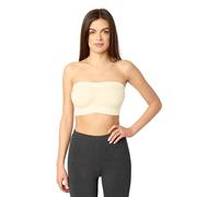 Merry Style Bandeau Top Deportivo Bra Sin Tirantes Ropa Verano Mujer 06 161(Ecru, S-M)