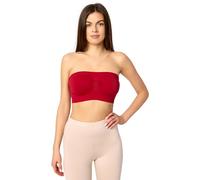 Merry Style Bandeau Top Deportivo Bra Sin Tirantes Ropa Verano Mujer 06 161(Rojo, S-M)