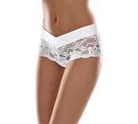 Merry Style Bragas Mujer Algodón y Encaje - Bragas Brasileñas Suaves, Braguitas Cómodas y Transpirables, Braga Invisible bajo Ropa, Culotte Femenino para Diario MS-GAB-155 (Blanco, S)