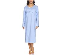 Merry Style Camisón Ropa de Cama Vestidos de Casa Manga Larga Mujer 91LW1 (Azul (Manga Larga), XXL)