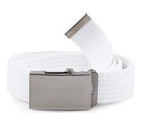 Merry Style Cinturón en Tejido para Mujer P20 (Blanco-Plata, 105 cm (Largo total 110 cm))